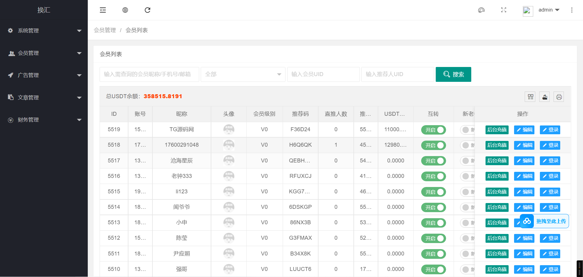 双语言USDT投资理财系统/虚拟币动态收益/USDT换算推广 - 九牛源码网