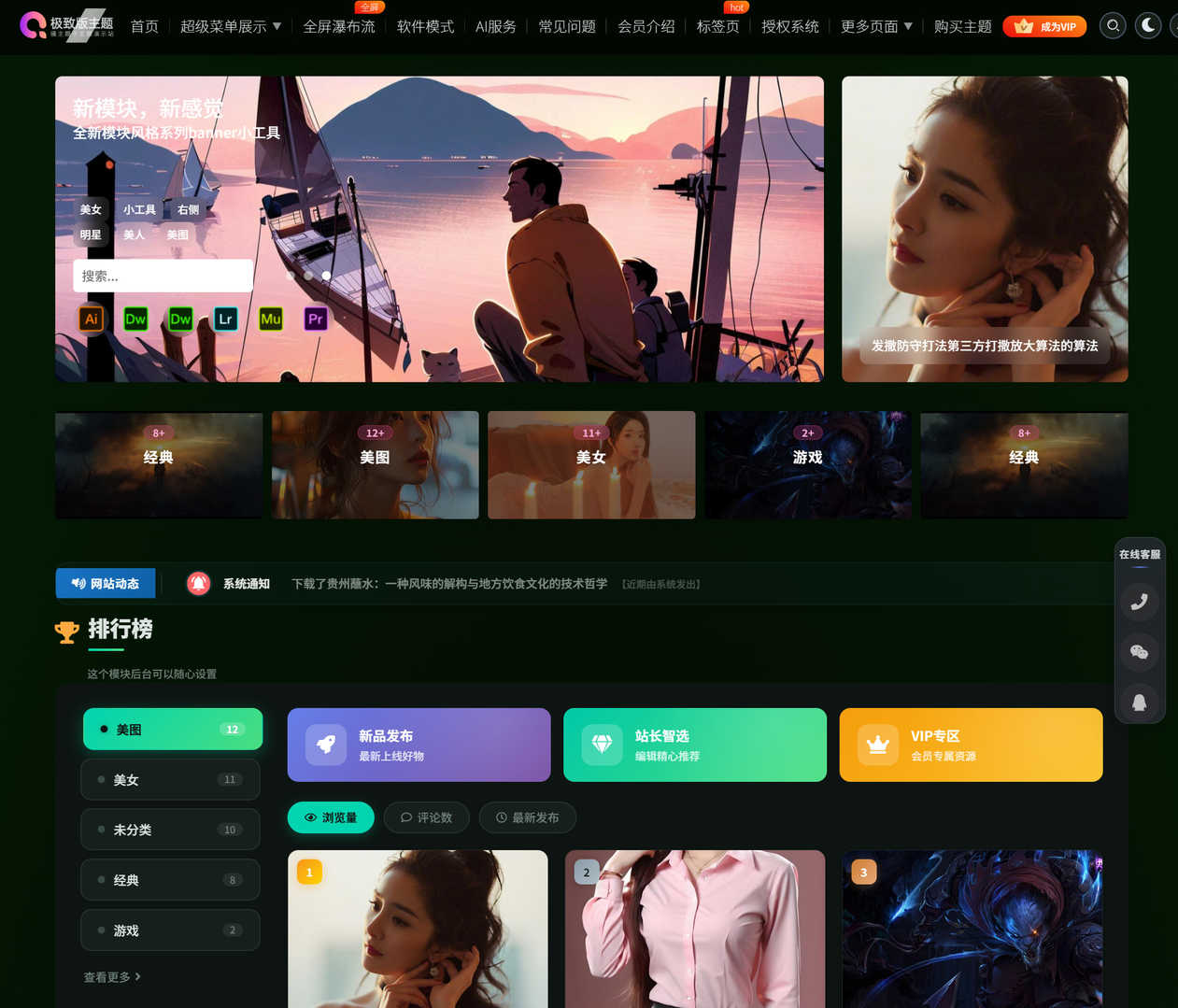 WordPress RiPro-V5美化 最骚主题SAO-V5极致版子主题